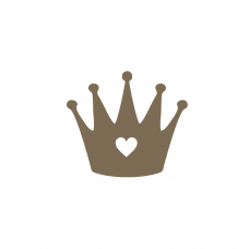 3mm mdf Tall Crown with heart cut out Basic Shapes