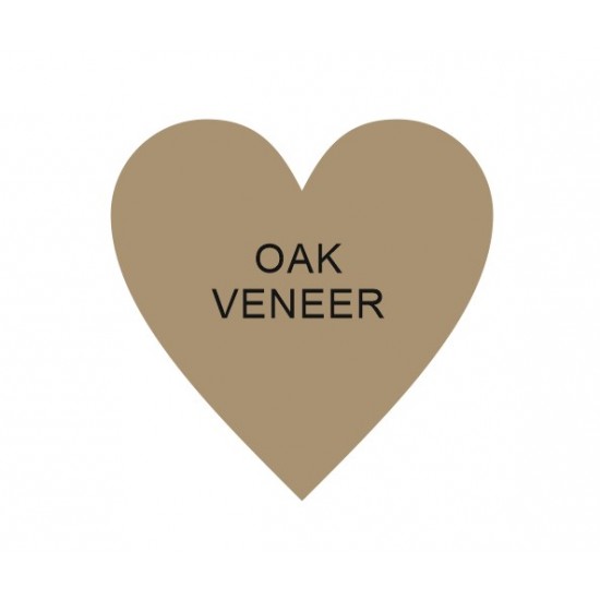 4mm OAK VENEER Standard Heart (single) Hearts