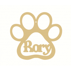3mm MDF Personalised Dog Paw Bauble Version 2 Personalised and Bespoke