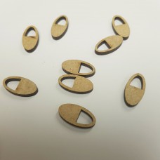 3mm Oval Ribbon Slot (Pack of 10) Small MDF Embellishments