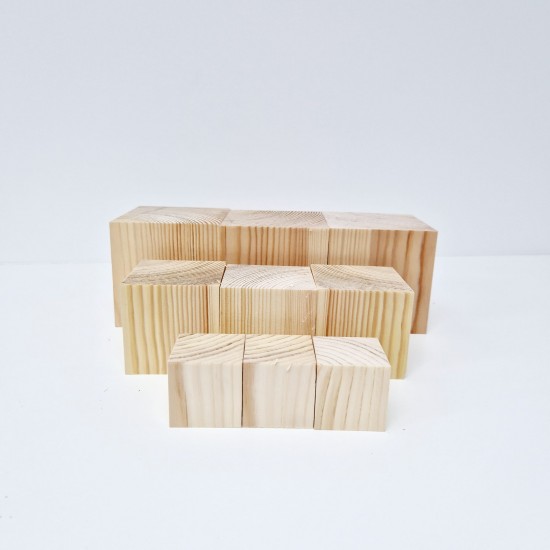 Cubed Wooden Blocks (3 sizes) Wooden Blocks, Tea Lights and Stacking Block Sets