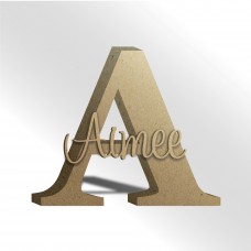 18mm Letter with Stick on Name Personalised and Bespoke