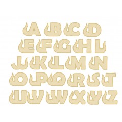 18mm Open Front Fillable Dinosaur Tail Letter Shapes 18MM MDF