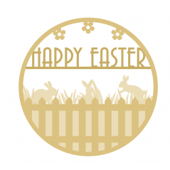 3mm mdf triple layered Happy Easter Circle Easter