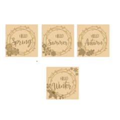 3mm mdf Set of 4 Layered Season Plaques - Spring - Summer - Autumn - Winter Layered Designs