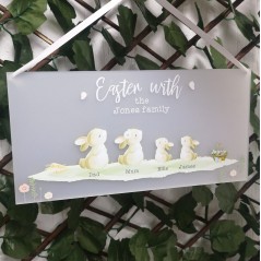 Printed Bunny Family Plaque UV PRINTED ITEMS