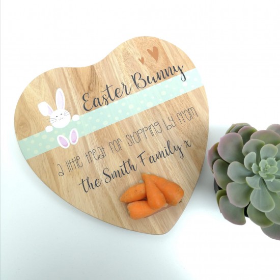Heart Shaped Easter Bunny Treat Board - ribbon design Easter