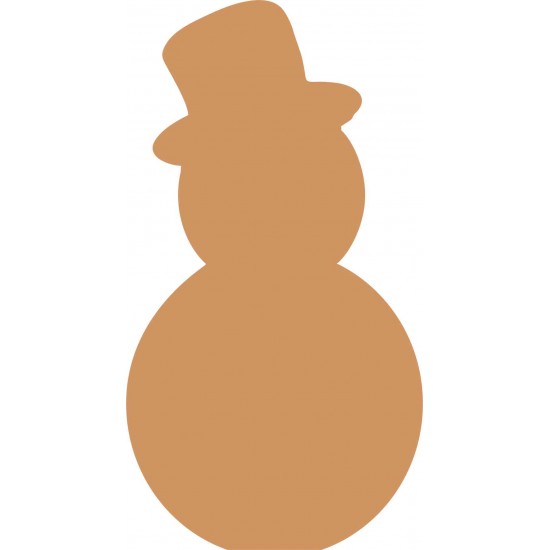 19mm Oak Veneer Snowman shape with Top Hat Christmas Crafting