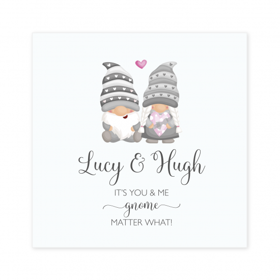 Printed IKEA Ribba or Sannahed Gnome Couple Personalised and Bespoke