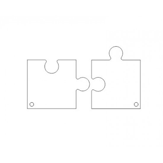 3mm Acrylic 2 Piece Jigsaw Keyring set (pack of 5 sets) Keys and Keyrings