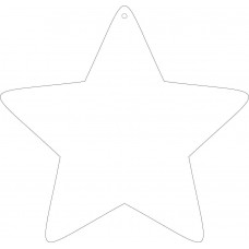 10cm High Acrylic Rounded Star 1 Hole (pack of 10) Christmas Baubles