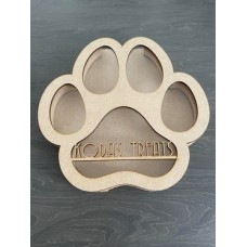 18mm Layered Fillable Paw Shape 2 Personalised and Bespoke