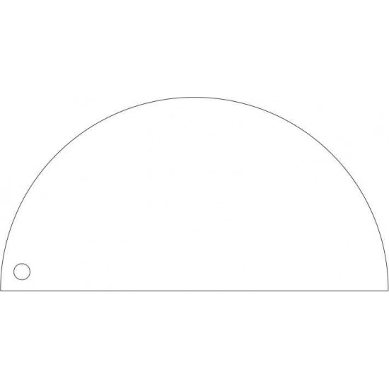6cm Acrylic Semi Circles  (Pack of 10) Basic Shapes - Square Rectangle Circle