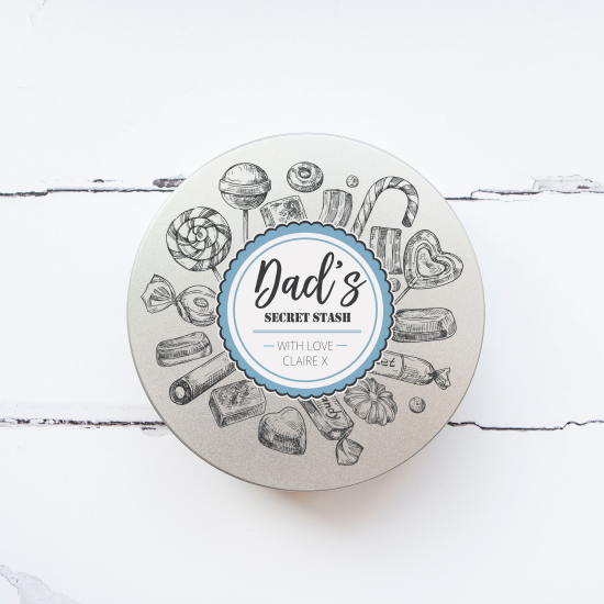 Personalised Printed Tin - Monochrome and Blue
