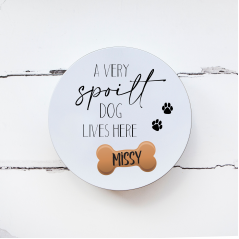 Personalised Printed Tin - A Very Spoilt Dog Lives Here Personalised and Bespoke
