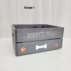 Printed Grey Crate - Pets  Personalised and Bespoke