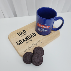 Printed Wooden Tea and Biscuits Tray - Established Design Fathers Day