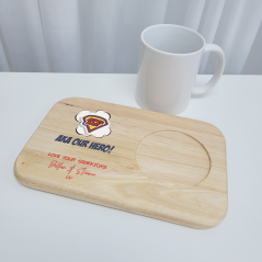 Printed Wooden Tea and Biscuits Tray - Super Hero Fathers Day