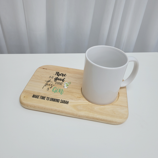 Printed Wooden Tea and Biscuits Tray - Gin