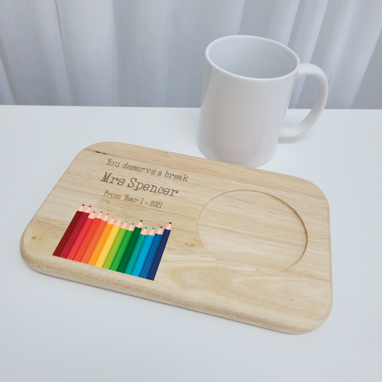 Printed Wooden Tea and Biscuits Tray - Teacher Teachers