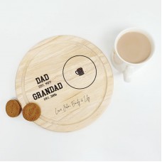 Printed Round Wooden Tea and Biscuits Tray - Established Design Fathers Day