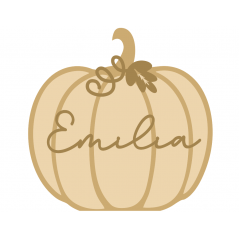 3mm Hanging New Layered Plump Pumpkin with name Halloween