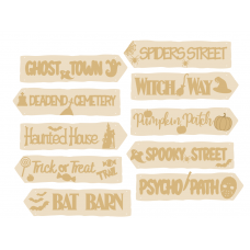4mm mdf Halloween Signposts (choose from options) Christmas Crafting
