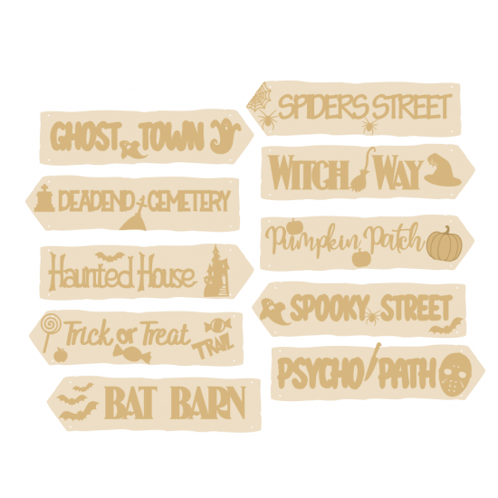 3mm mdf Halloween Signposts (choose from options) Halloween