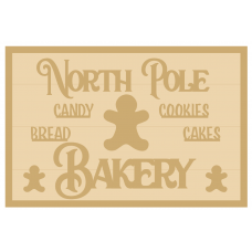 3MM MDF Layered Plaque - North Pole Bakery Christmas Crafting