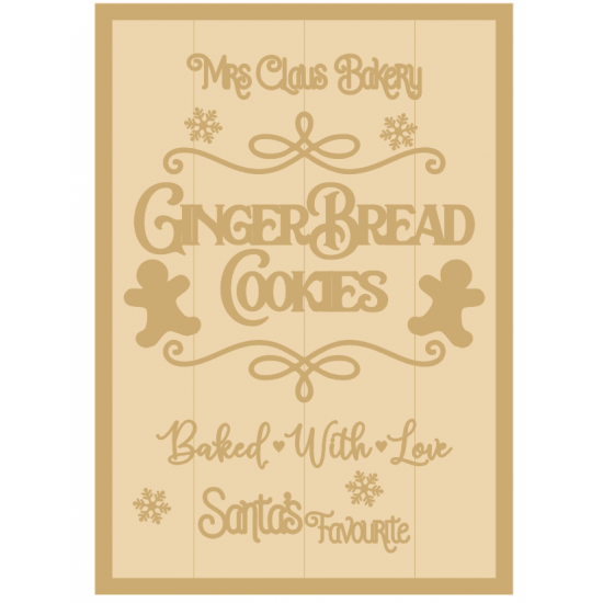 3MM MDF Layered Plaque - Mrs Claus Bakery Christmas Crafting