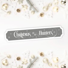 Printed Christmas Street Sign - White Text and Snowflakes Personalised and Bespoke