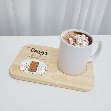 Printed Wooden Hot Chocolate and Marshmallows Board - Design 2 Fathers Day