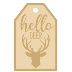 3MM MDF Layered Tag - Hello Deer Christmas Crafting