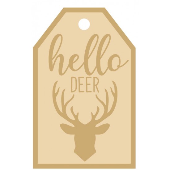 3MM MDF Layered Tag - Hello Deer Christmas Crafting