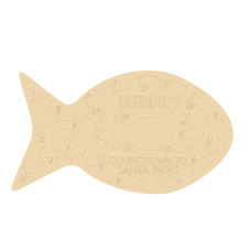 4mm Personalised Oak Veneer Fish Shape Cat Advent Calendar (etched) Personalised and Bespoke