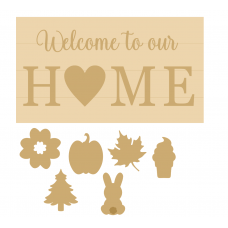 3mm mdf Welcome to our HOME with interchangable shapes Easter