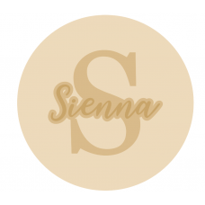 3MM MDF Personalised 3 Layer Circle with Initial and Name Personalised and Bespoke