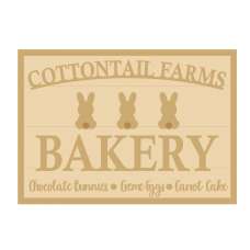 3MM MDF Layered Rectangular Plaque - Cotton Tail Farms Bakery Easter