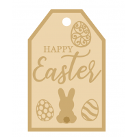 3MM MDF Layered Tag - Happy Easter