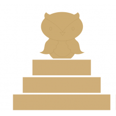 3 Tier MDF Separate Block Set with engraved owl Wooden Blocks, Tea Lights and Stacking Block Sets