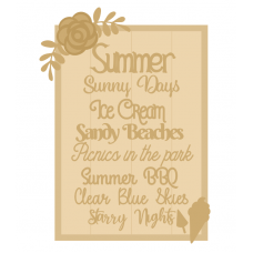 3MM MDF A3 Layered Rectangle - Summer Quote Sign Christmas Crafting