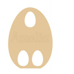 18mm Personalised Engraved Egg Shape With Name and 3 Egg holes Easter