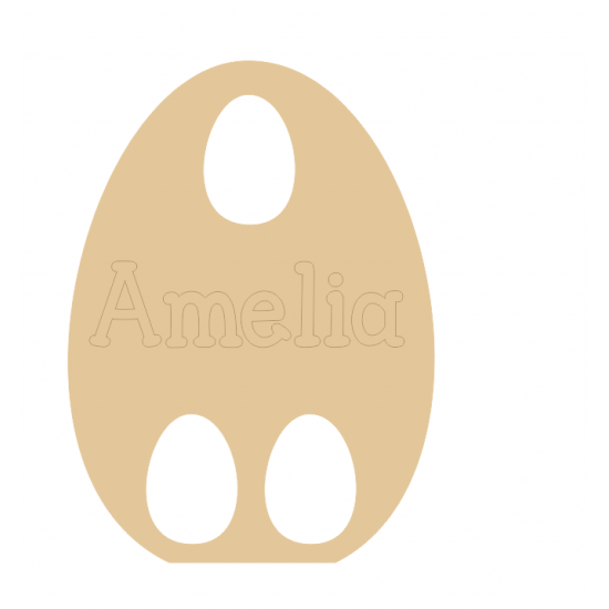 18mm Personalised Engraved Egg Shape With Name and 3 Egg holes Easter