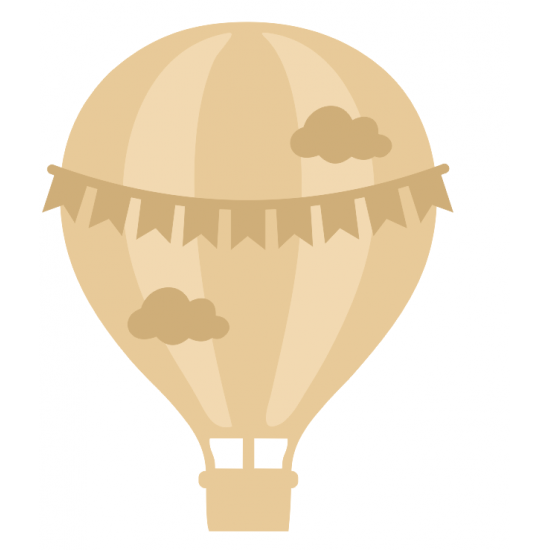 3mm mdf Layered Hot Air Balloon with Bunting Personalised and Bespoke