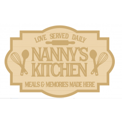 3MM MDF Layered Plaque - Nanny's Kitchen - Love Served Here Christmas Crafting