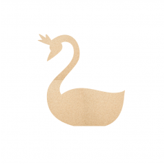 18mm Freestanding Swan with Crown New (By height) 18mm MDF Craft Shapes