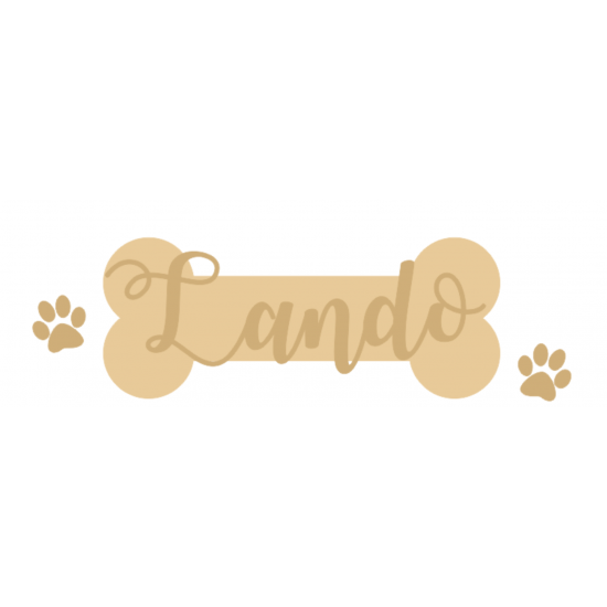 3mm mdf Personalised Dog Bone and paws Personalised and Bespoke