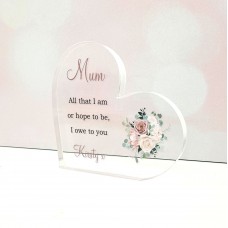 10mm Thick Printed Heart - Dusky Rose Mother's Day