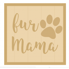 3mm mdf Layered Square Plaque - fur Mama Joined Words and Names to Order