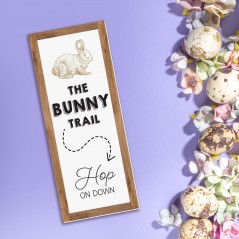 Printed Rectangular Foamboard Signs - The Bunny Trail --- Wood Effect Easter